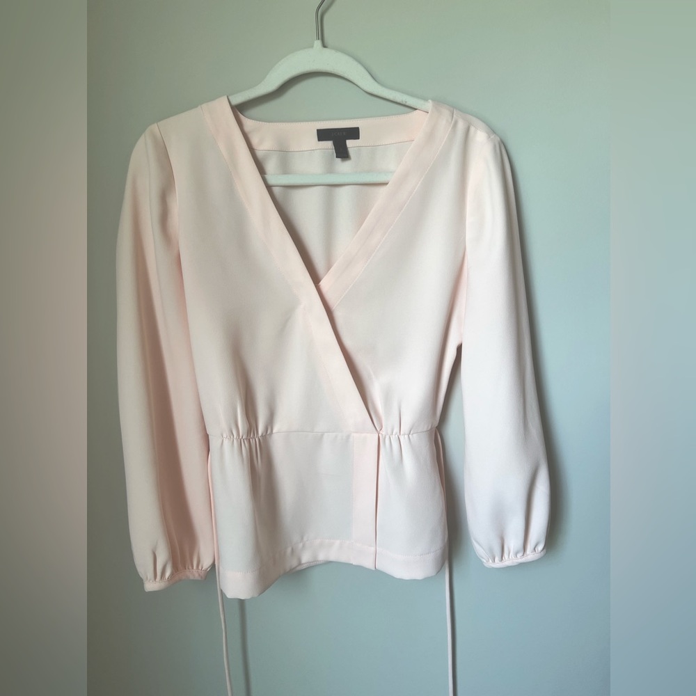 J. Crew Women’s Baby Pink Peplum Blouse- Size 2